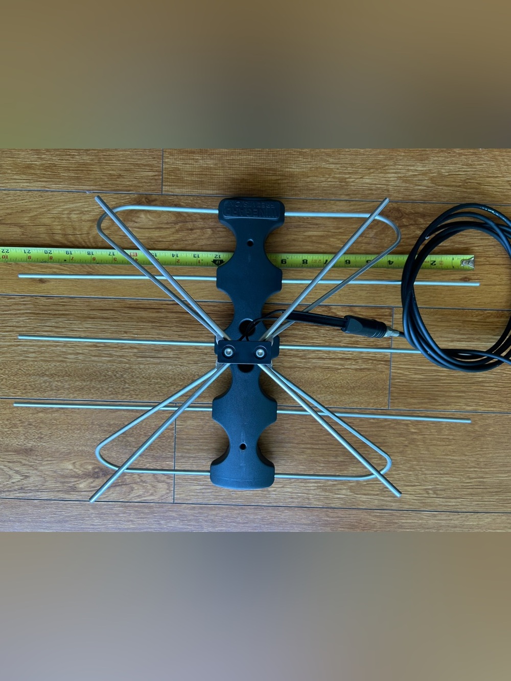 Indoor/Outdoor HDTV Antenna - Black and Silver Digital TV Reception